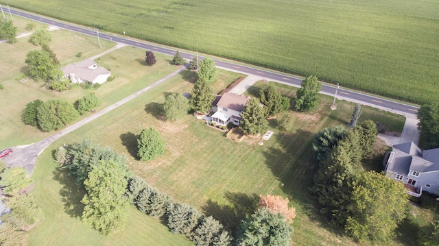 drone / aerial view with a rural view