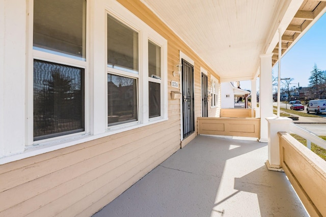 view of patio featuring a porch