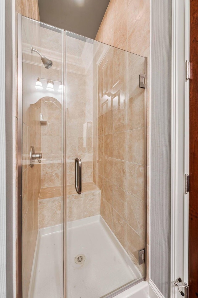 bathroom featuring walk in shower