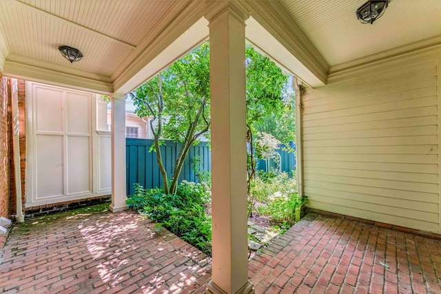 view of patio with covered porch