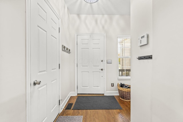 entryway featuring hardwood / wood-style flooring