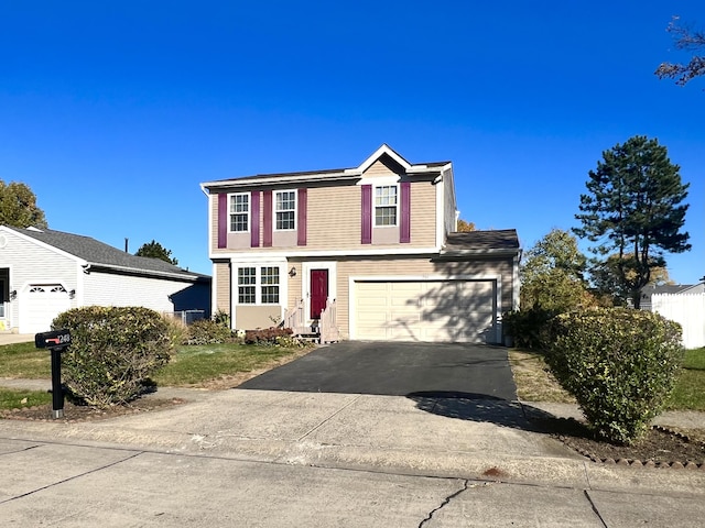 view of property with a garage