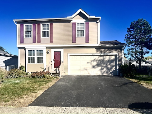 view of property with a garage