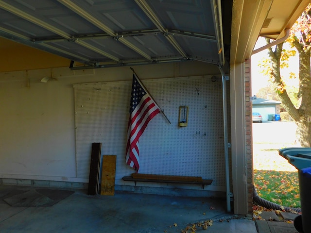 view of garage