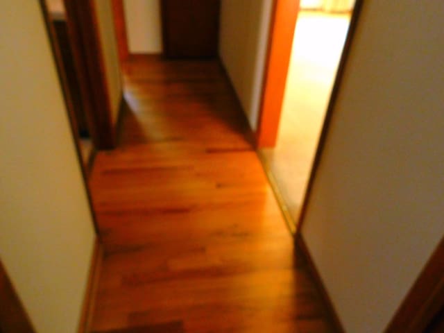 corridor featuring hardwood / wood-style flooring