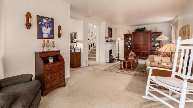 view of carpeted living room