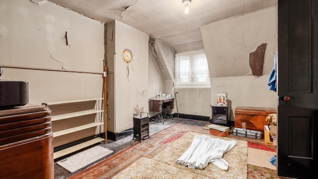 bonus room with vaulted ceiling