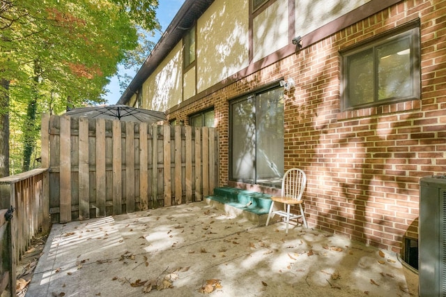 view of patio / terrace featuring central AC unit