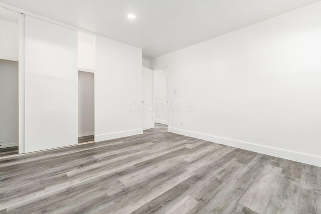 empty room featuring light wood-type flooring