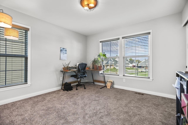 view of carpeted office