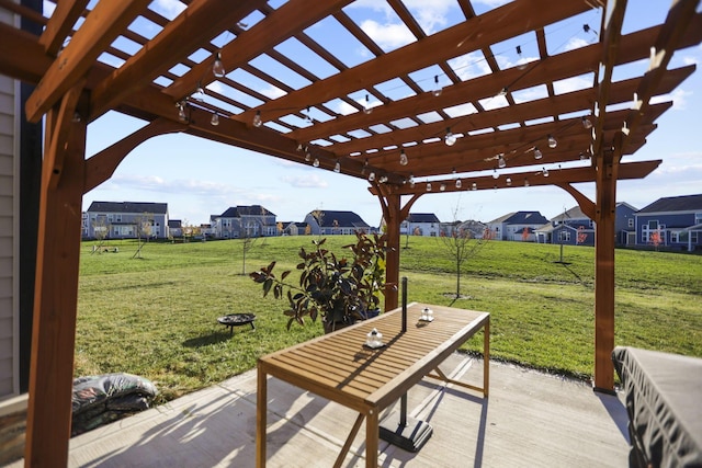 view of patio featuring a pergola