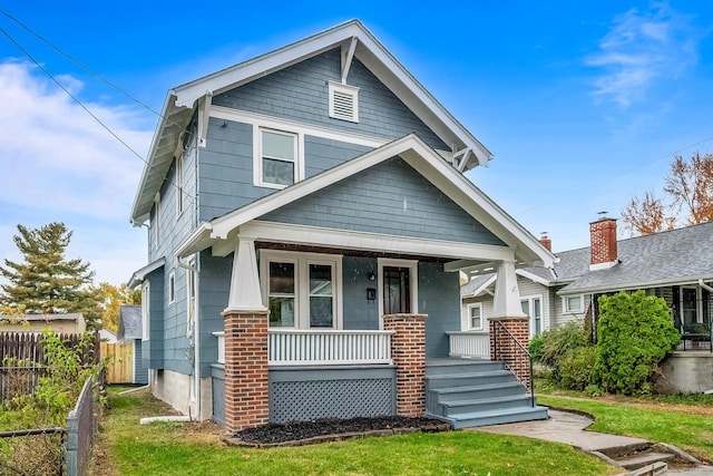 view of front of property with covered porch