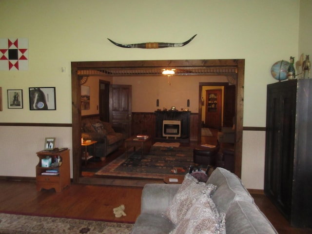 living room featuring hardwood / wood-style flooring