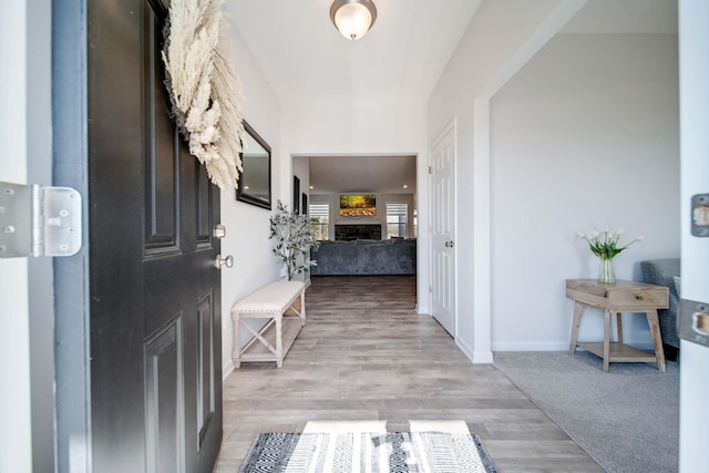 hallway featuring light wood-type flooring