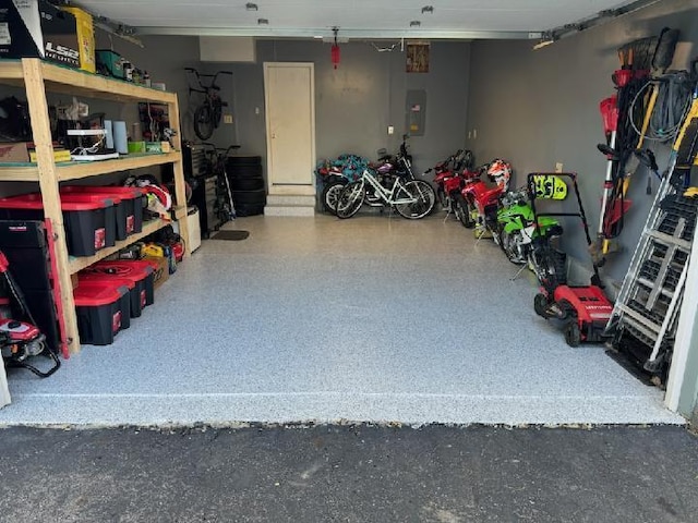 garage featuring electric panel