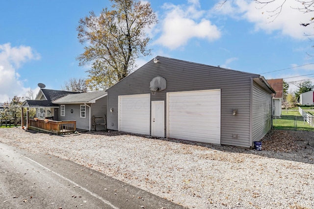 view of garage