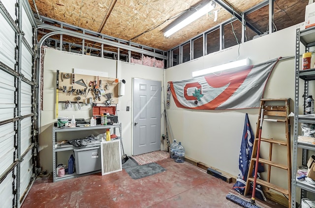 interior space with a workshop area