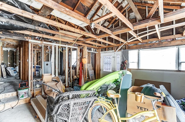 miscellaneous room with vaulted ceiling