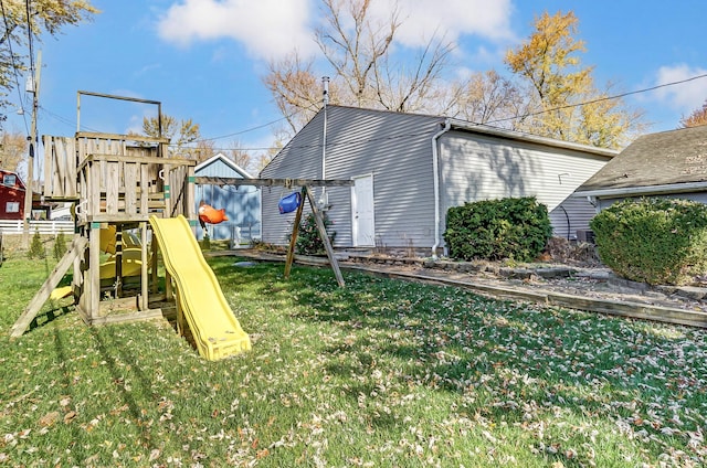 view of playground featuring a yard