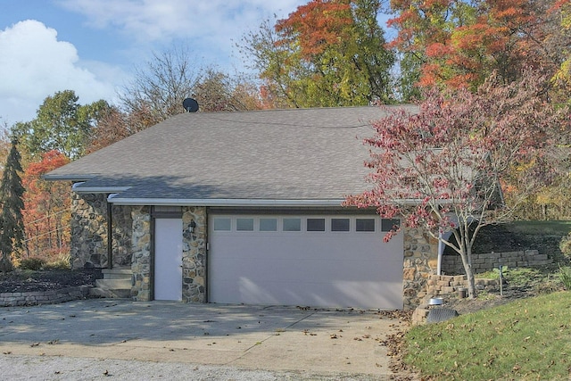 view of garage