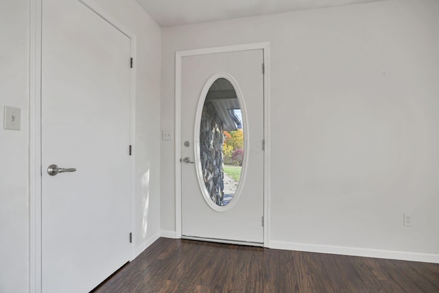 entrance foyer with dark hardwood / wood-style flooring