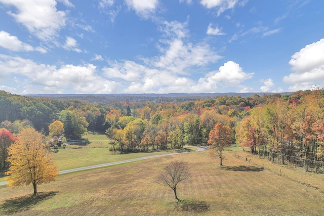 aerial view with a rural view