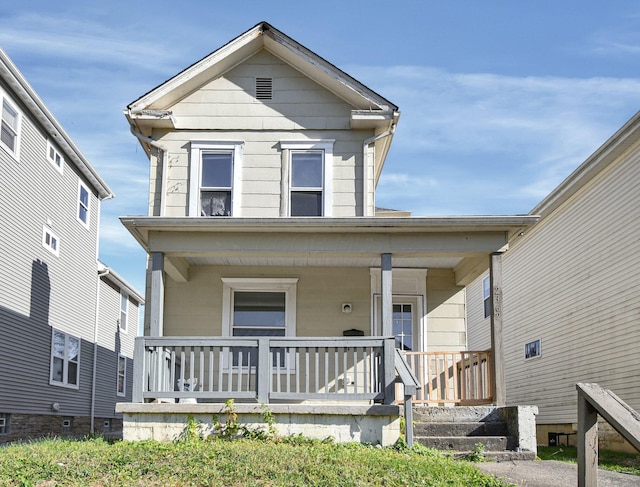 view of front of home featuring covered porch