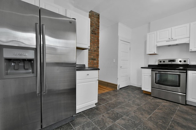 kitchen featuring white cabinetry and stainless steel appliances