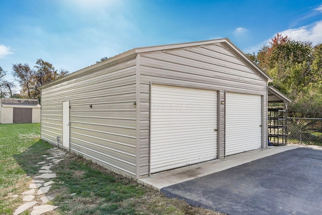 view of garage