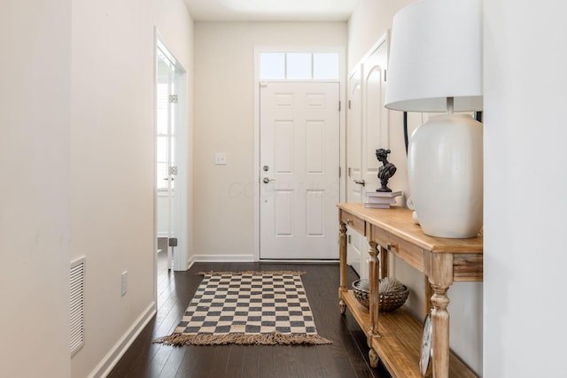 entryway featuring dark hardwood / wood-style flooring