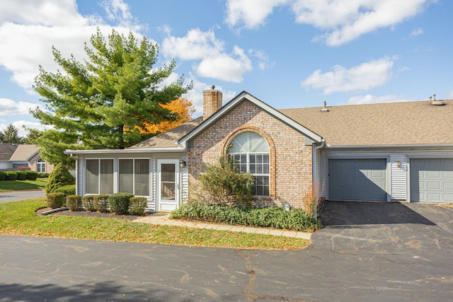 single story home with a garage