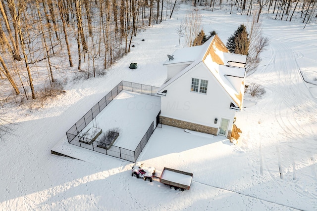 view of snowy aerial view