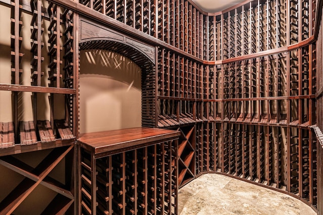 view of wine cellar