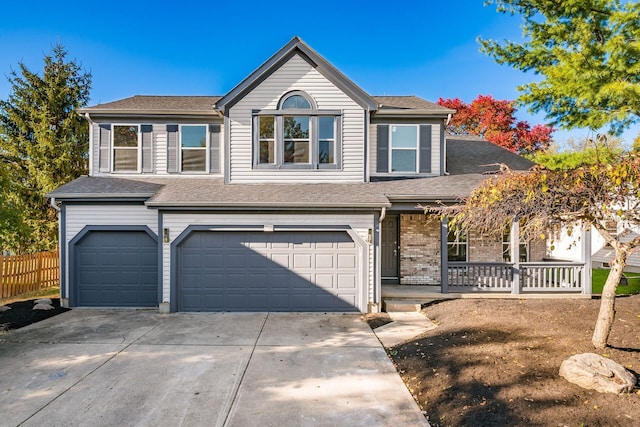 view of property with a garage