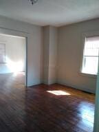 spare room with dark hardwood / wood-style flooring