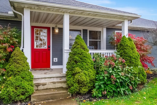 property entrance with a porch