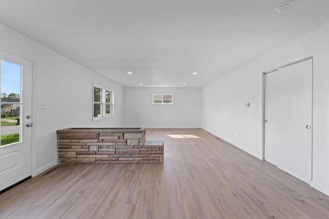 interior space featuring light wood-type flooring