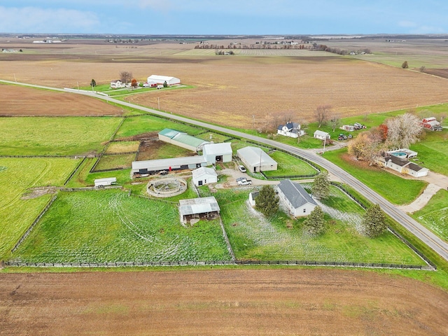 bird's eye view with a rural view