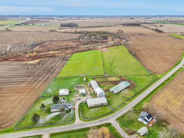 aerial view with a rural view