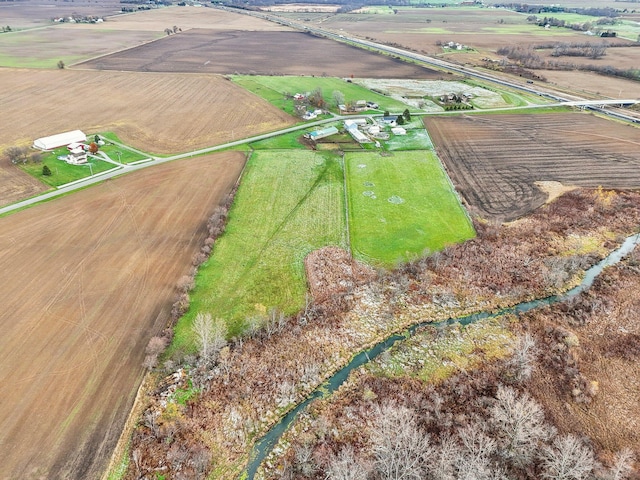 bird's eye view with a rural view