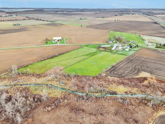 drone / aerial view with a rural view