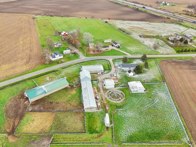 aerial view with a rural view