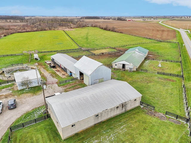 drone / aerial view with a rural view