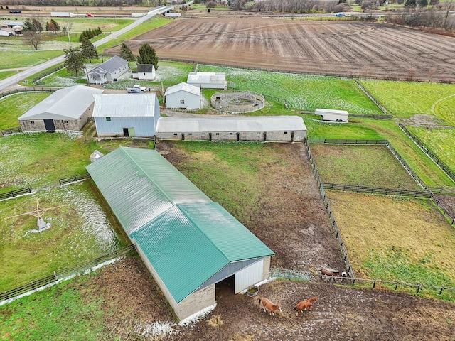 drone / aerial view with a rural view