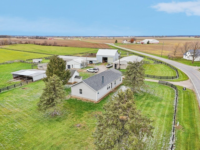 aerial view with a rural view