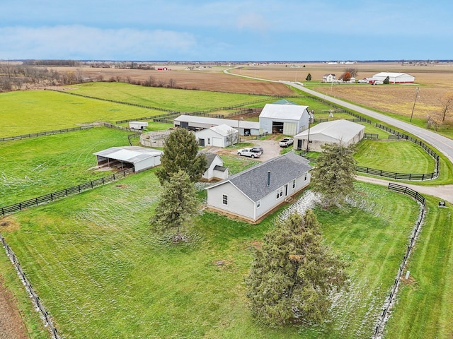 drone / aerial view featuring a rural view