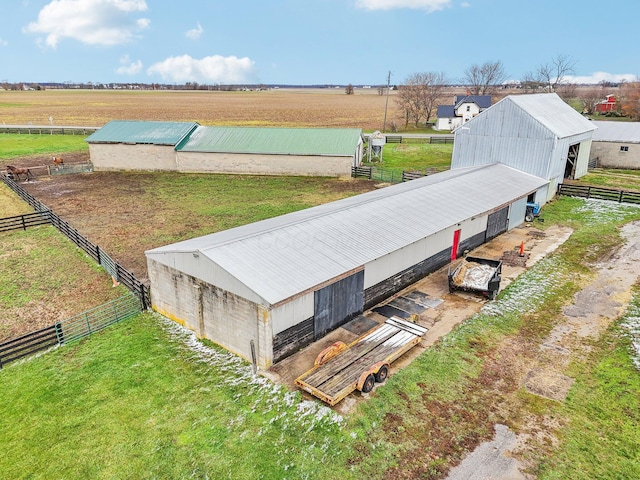 bird's eye view with a rural view