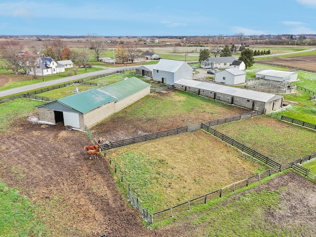 drone / aerial view with a rural view