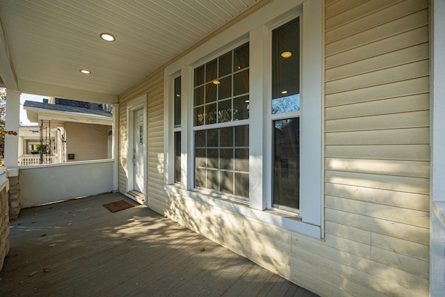 wooden deck with a porch