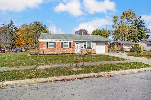 bungalow-style house with a garage and a front yard